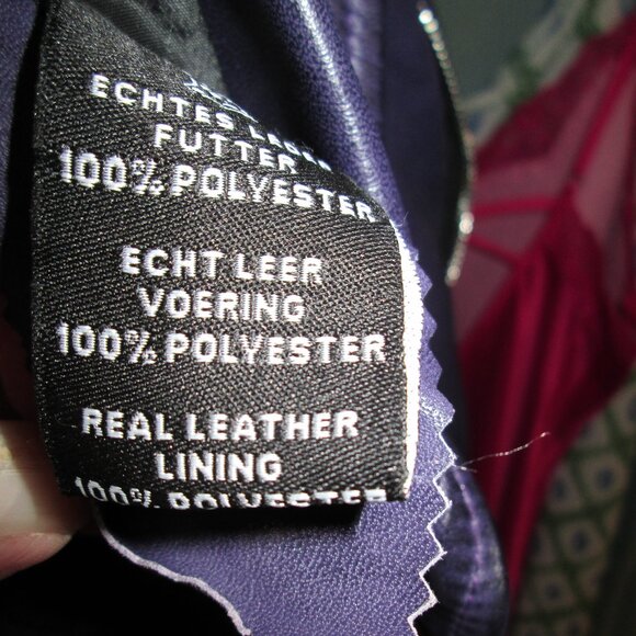 Women's Purple Asymmetrical Leather Peplum Jacket NWOT Sz M - Picture 11 of 12